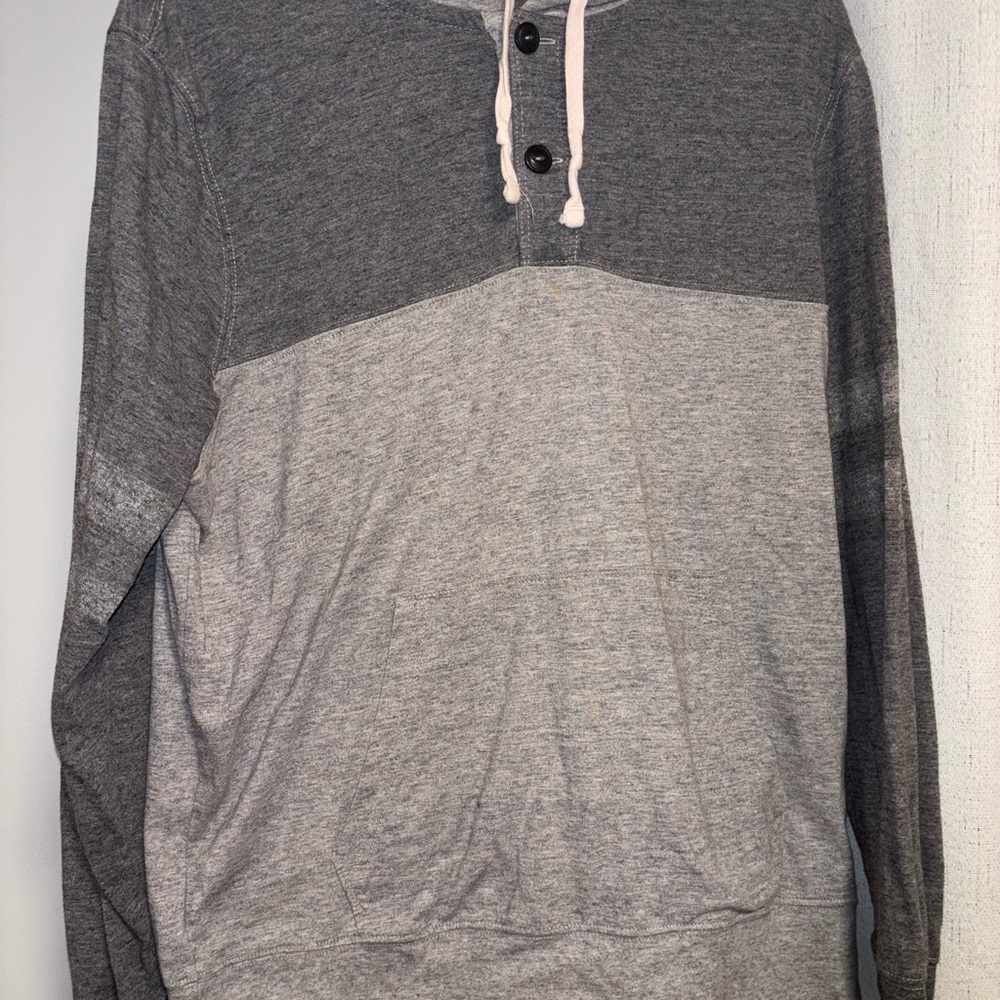 American Eagle Outfitters Gray Henley Hoodie